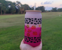 Load image into Gallery viewer, Cow Print Glass Cup | Iced Coffee Glass Cup | Trendy Pattern Glass Cup |