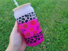 Load image into Gallery viewer, Cow Print Glass Cup | Iced Coffee Glass Cup | Trendy Pattern Glass Cup |