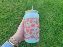 Load image into Gallery viewer, Cow Print Glass Cup | Iced Coffee Glass Cup | Trendy Pattern Glass Cup