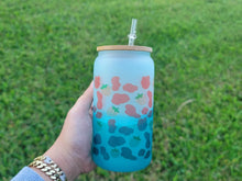 Load image into Gallery viewer, Cow Print Glass Cup | Iced Coffee Glass Cup | Trendy Pattern Glass Cup