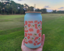 Load image into Gallery viewer, Cow Print Glass Cup | Iced Coffee Glass Cup | Trendy Pattern Glass Cup