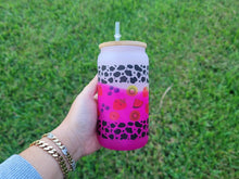 Load image into Gallery viewer, Cow Print Glass Cup | Iced Coffee Glass Cup | Trendy Pattern Glass Cup |