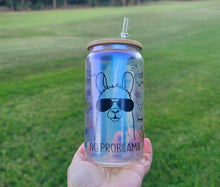 Load image into Gallery viewer, No Prollama Funny Llama Beer Can Glass | Boho Coffee Glass | Aesthetic Coffee Glass