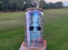 Load image into Gallery viewer, No Prollama Funny Llama Beer Can Glass | Boho Coffee Glass | Aesthetic Coffee Glass