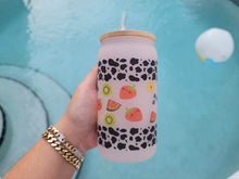 Load image into Gallery viewer, Cow Print Glass Cup | Iced Coffee Glass Cup | Trendy Pattern Glass Cup |