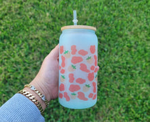 Load image into Gallery viewer, Cow Print Glass Cup | Iced Coffee Glass Cup | Trendy Pattern Glass Cup