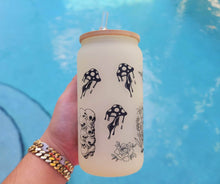 Load image into Gallery viewer, Skulls Mushroom Beer Can Glass | Boho Mushroom Coffee Glass |