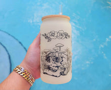 Load image into Gallery viewer, Skulls Mushroom Beer Can Glass | Boho Mushroom Coffee Glass |