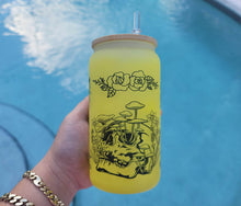 Load image into Gallery viewer, Skulls Mushroom Beer Can Glass | Boho Mushroom Coffee Glass |