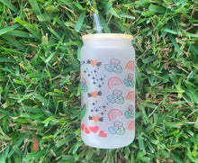 Load image into Gallery viewer, Valentine's Day Beer Can Glass | Dinosaur Beer Can, Kawaii Heart Cup With Lid