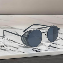 Load image into Gallery viewer, Steampunk Goggles Glasses Round Sunglasses Emo Retro All black