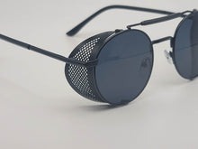 Load image into Gallery viewer, Steampunk Goggles Glasses Round Sunglasses Emo Retro All black