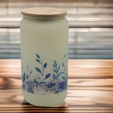 Load image into Gallery viewer, Flowers Beer Can Glass | Boho Floral Coffee Glass 16 oz