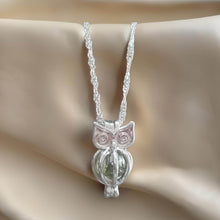 Load image into Gallery viewer, 100 % Natural Handmade Crystal Moldavite Owl Locker Necklace