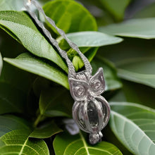 Load image into Gallery viewer, 100 % Natural Handmade Crystal Moldavite Owl Locker Necklace