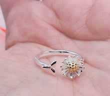 Load image into Gallery viewer, Adjustable Open Flower Ring High Quality 925 Stamped Sterling Silver Sunflower