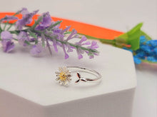 Load image into Gallery viewer, Adjustable Open Flower Ring High Quality 925 Stamped Sterling Silver Sunflower