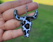 Load image into Gallery viewer, COWHIDE Cute EARRINGS | Genuine Hair on Cowhide Cow Head Earrings