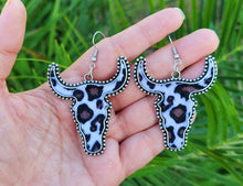 Load image into Gallery viewer, COWHIDE Cute EARRINGS | Genuine Hair on Cowhide Cow Head Earrings
