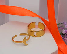 Load image into Gallery viewer, Adjustable Open Moon Double Ring Set , Thumb Ring,