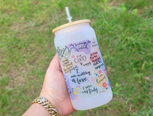 Load image into Gallery viewer, Self Love Beer Can Glass | Boho Affirmation Coffee Glass Libbey 16 oz