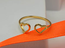 Load image into Gallery viewer, Adjustable Open Heart Ring, Thumb Ring, Adjustable Wraparound Heart Ring, Gold