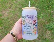 Load image into Gallery viewer, Self Love Beer Can Glass | Boho Affirmation Coffee Glass Libbey 16 oz
