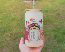 Load image into Gallery viewer, Frida Kahlo Cafecitos Glass Cup, 16oz Glass Can, 16oz Libbey Can