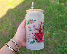 Load image into Gallery viewer, Frida Kahlo Cafecitos Glass Cup, 16oz Glass Can, 16oz Libbey Can