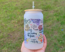 Load image into Gallery viewer, Self Love Beer Can Glass | Boho Affirmation Coffee Glass Libbey 16 oz