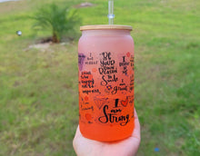 Load image into Gallery viewer, Self Love Beer Can Glass | Boho Affirmation Coffee Glass Libbey 16 oz