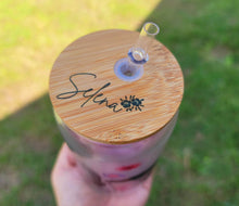 Load image into Gallery viewer, Selena Themed Beer Can Glass | Boho Coffee Glass 16 oz Glittery Libbey