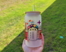 Load image into Gallery viewer, Frida Kahlo Cafecitos Glass Cup, 16oz Glass Can, 16oz Libbey Can