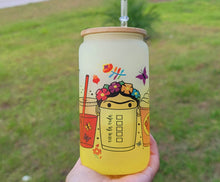 Load image into Gallery viewer, Frida Kahlo Beer Can Glass Color Change Cup l Red Flowers Cute Design