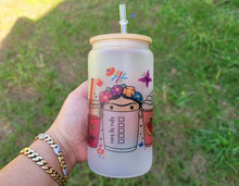 Load image into Gallery viewer, Frida Kahlo Cafecitos Glass Cup, 16oz Glass Can, 16oz Libbey Can
