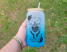 Load image into Gallery viewer, The Tea Tarot Card Glass Can | 16 oz Can Glass | Witch Gift | Tea Cup