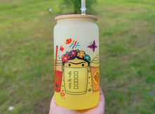 Load image into Gallery viewer, Frida Kahlo Beer Can Glass Color Change Cup l Red Flowers Cute Design