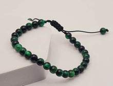Load image into Gallery viewer, Green Tiger's Eye Shinny 4mm Bracelet Powerful Bracelet Adjustable
