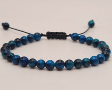 Load image into Gallery viewer, Blue Tiger's Eye Shinny 4mm Bracelet Powerful Bracelet Adjustable