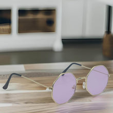 Load image into Gallery viewer, Popular Fashion Medium hexagonal Unisex Luxury Sunglasses Purple