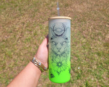 Load image into Gallery viewer, Sphynx Cat Can Glass | Boho Fallen Angel Coffee Glass  24 oz
