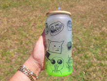 Load image into Gallery viewer, Funny Meme Beer Can Glass | Boho Coffee Glass | Aesthetic Coffee Glass