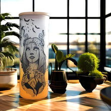 Load image into Gallery viewer, Medusa Beer Can Glass | Boho Mushroom Coffee Glass | 24 oz