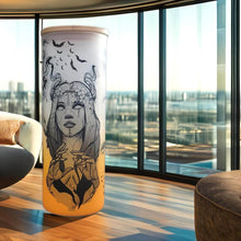 Load image into Gallery viewer, Medusa Beer Can Glass | Boho Mushroom Coffee Glass | 24 oz