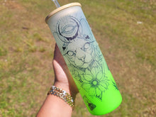 Load image into Gallery viewer, Sphynx Cat Can Glass | Boho Fallen Angel Coffee Glass  24 oz