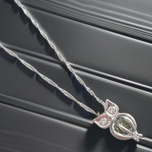 Load image into Gallery viewer, 100 % Natural Handmade Crystal Moldavite Owl Locker Necklace