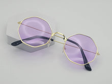 Load image into Gallery viewer, Popular Fashion Medium hexagonal Unisex Luxury Sunglasses Purple