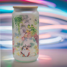 Load image into Gallery viewer, Floral Mostera Beer Can glass | Boho Coffee Glass | 16 oz Libbey