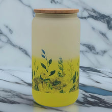 Load image into Gallery viewer, Flowers Beer Can Glass | Boho Floral Coffee Glass 16 oz