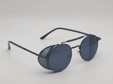 Load image into Gallery viewer, Steampunk Goggles Glasses Round Sunglasses Emo Retro All black